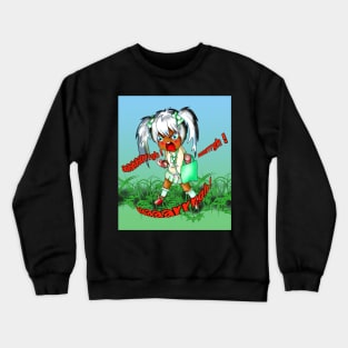 argh! kawaii cartoon girl having a bad day Crewneck Sweatshirt